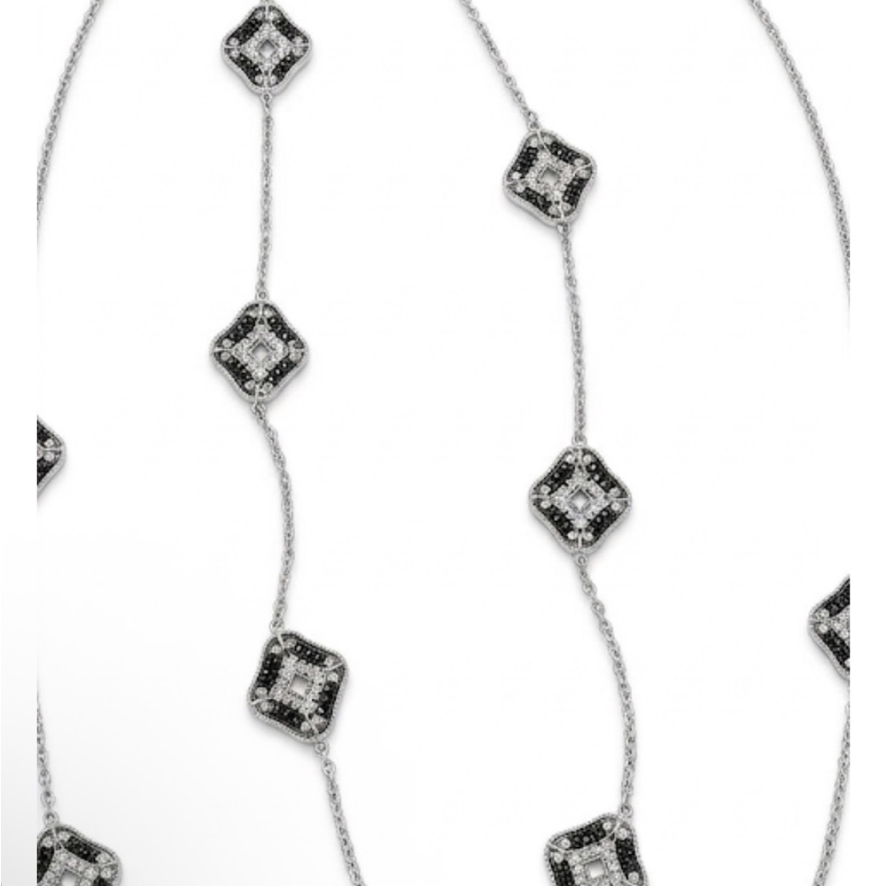 Elegant Silver and Black Women's Necklace